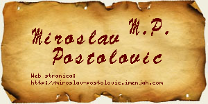 Miroslav Postolović vizit kartica